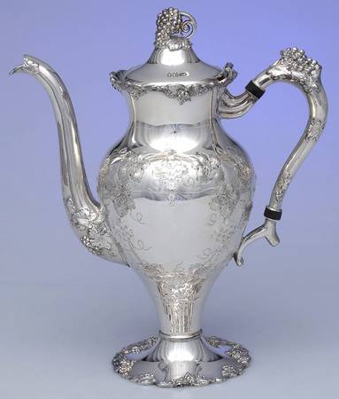 Vintage-Chased (Silverplate, Hollowware) Silverplate Chocolate Pot