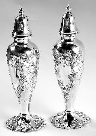 Vintage-Chased (Silverplate, Hollowware) Salt & Pepper Set