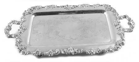 Vintage-Chased (Silverplate, Hollowware) Silverplate Demitasse Tray
