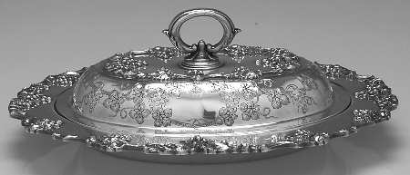 Vintage-Chased (Silverplate, Hollowware) Double Vegetable Bowl