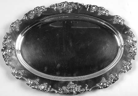 Vintage-Plain (Silverplate, Hollowware) Small Plated Meat Platter No Well
