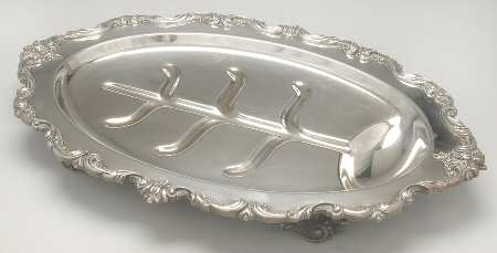 Orleans (Silverplate, Hollowware) Medium Plated Meat Platter with Well