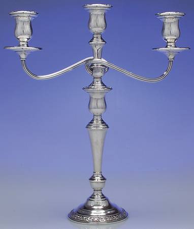 Prelude-Plain (Sterling Hollowware) 17" 3 Lt Weighted Candelabra