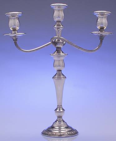 Prelude-Plain (Sterling Hollowware) Weighted 3 Light Candelabra