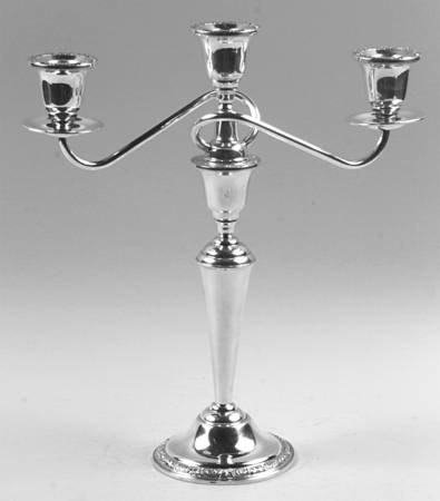 Prelude-Plain (Sterling Hollowware) Weighted 3 Light Candelabra
