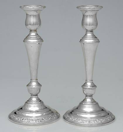 Prelude-Plain (Sterling Hollowware) Pair of Weighted Candlesticks