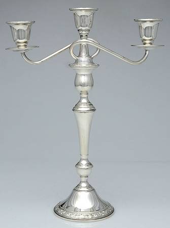Prelude-Plain (Sterling Hollowware) Weighted 3 Light Candelabra