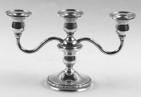 Prelude-Plain (Sterling Hollowware) Weighted 3 Light Candelabra
