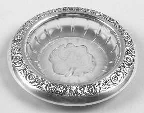 Prelude-Plain (Sterling Hollowware) Crystal Coaster with Sterling Rim