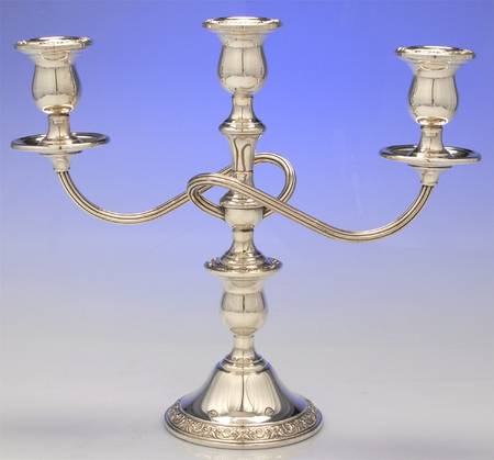 Prelude-Plain (Sterling Hollowware) Weighted 3 Light Candelabra