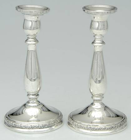 Prelude-Plain (Sterling Hollowware) Pair of Weighted Candlesticks