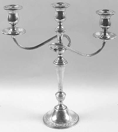 Prelude-Plain (Sterling Hollowware) Large 3-Light Candelabra