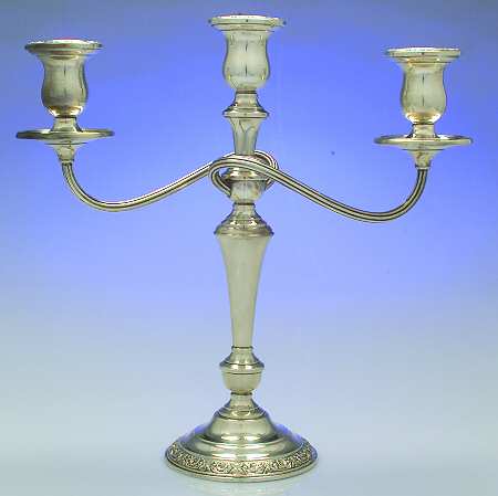 Prelude-Plain (Sterling Hollowware) Medium 3 Light Candelabra