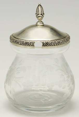 Prelude-Plain (Sterling Hollowware) Large Crystal Marmalade, Sterling Lid Only