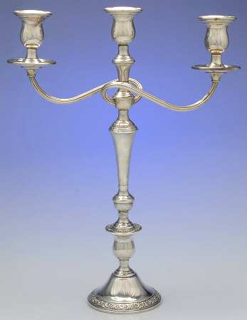 Prelude-Plain (Sterling Hollowware) 17" 3 Lt Weighted Candelabra