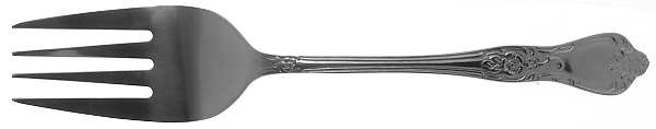 Summer Rose (Stainless) Medium Solid Cold Meat Serving Fork by International Silver