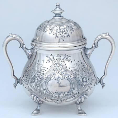 Georgian Court-Hand Chased (Silverplate, Hollowware Sugar Bowl & Lid