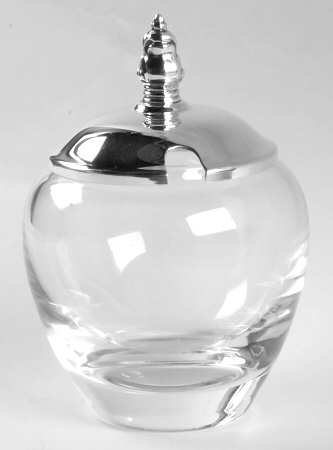 Royal Danish (Sterling, Hollowware) Crystal Marmalade & Sterling Lid