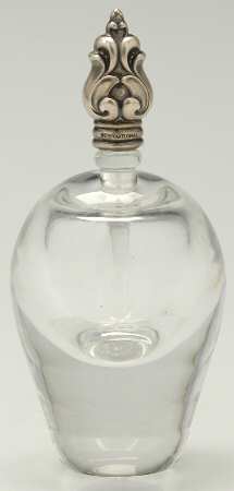 Royal Danish (Sterling, Hollowware) Crystal Perfume Bottle with Sterling Stopper