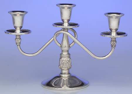 Royal Danish (Sterling, Hollowware) Weighted 3 Light Candelabra