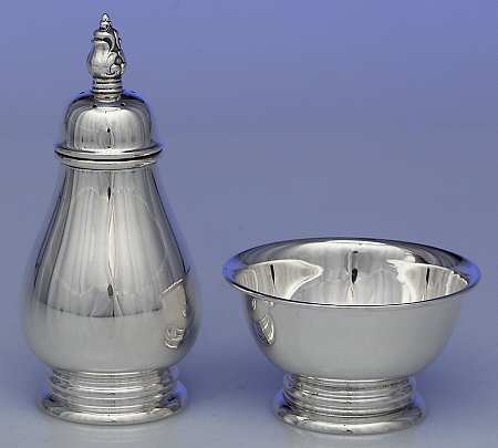 Royal Danish (Sterling, Hollowware) Sterling Open Salt and Pepper Individual