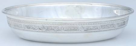 Wedgwood (Sterling, Hollowware, Geometric Base) Oval Covered Vegetable No Lid