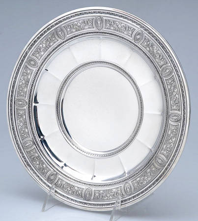 Wedgwood (Sterling, Hollowware, Geometric Base) 10" Sandwich Plate