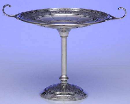 Wedgwood (Sterling, Hollowware, Geometric Base) Handled Round Compote (Height X Width)