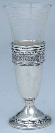 Wedgwood (Sterling, Hollowware, Geometric Base) Bud Vase No Crystal Insert