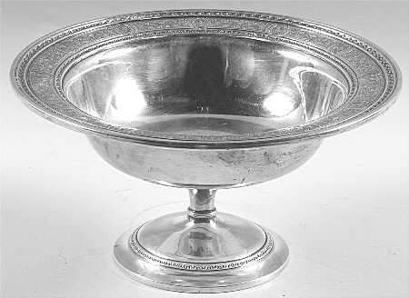 Wedgwood (Sterling, Hollowware, Geometric Base) Round Sterling Footed Centerpiece