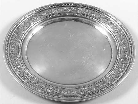 Wedgwood (Sterling, Hollowware, Geometric Base) Dinner/Service Plate