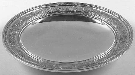 Wedgwood (Sterling, Hollowware, Geometric Base) Footed Sterling Sandwich Plate