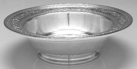 Wedgwood (Sterling, Hollowware, Geometric Base) Large Footed Fruit Bowl