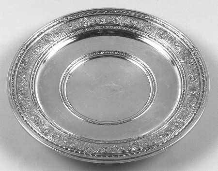 Wedgwood (Sterling, Hollowware, Geometric Base) Sterling Footed Cake Plate