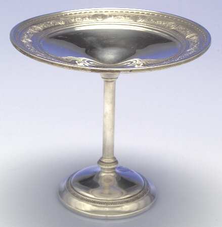 Wedgwood (Sterling, Hollowware, Geometric Base) Round Compote (Height X Width)