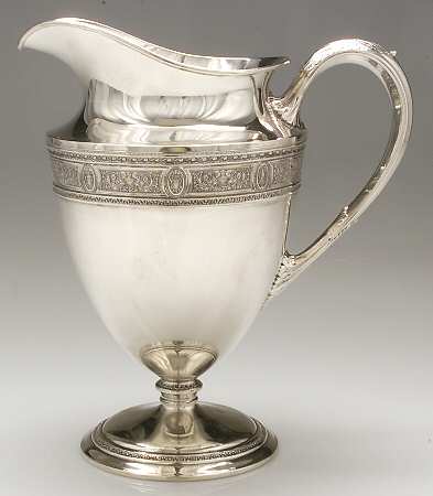 Wedgwood (Sterling, Hollowware, Geometric Base) Sterling Water Pitcher