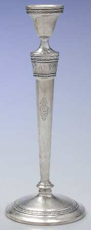 Wedgwood (Sterling, Hollowware, Geometric Base) Weighted Candlestick