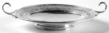 Wedgwood (Sterling, Hollowware, Geometric Base) 6" Handled Bon Bon Bowl
