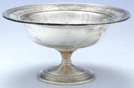 Wedgwood (Sterling, Hollowware, Geometric Base) 11" Round Footed Centerpiece