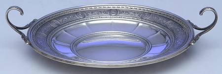 Wedgwood (Sterling, Hollowware, Geometric Base) 6" Handled Bon Bon Bowl
