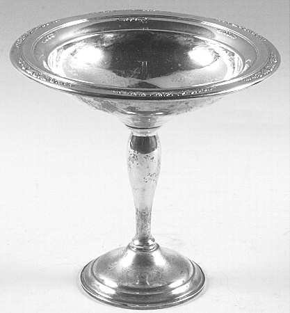 Courtship (Sterling, 1936, Hollowware) Weighted Round Compote (Height X Width)