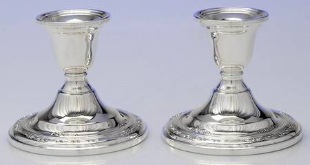 Courtship (Sterling, 1936, Hollowware) Pair of Weighted Candleholders