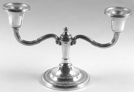 Courtship (Sterling, 1936, Hollowware) Weighted 2 Light Candelabra