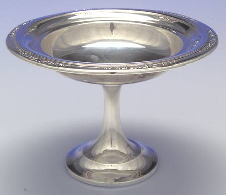 Courtship (Sterling, 1936, Hollowware) Weighted Round Compote (Height X Width)