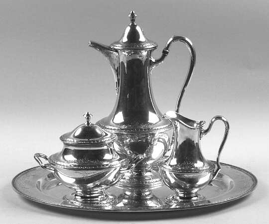 Argosy (Silverplate, Hollowware) 3-Piece Coffee Set and Tray