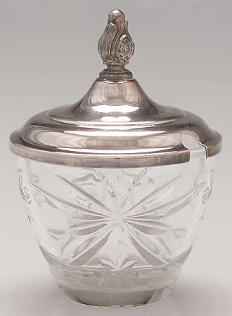 Countess (Silverplate, Hollowware) Crystal Marmalade with Plated Lid