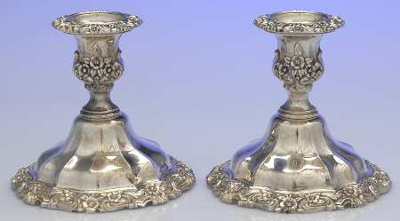 Countess (Silverplate, Hollowware) Pair of 4" Console Candleholders