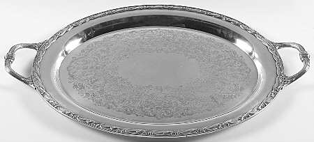 Exquisite (Silverplate, Hollowware) Medium Silverplate Waiter Tray
