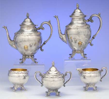 Exquisite (Silverplate, Hollowware) 5-Piece Plated Tea Set (with Waste)