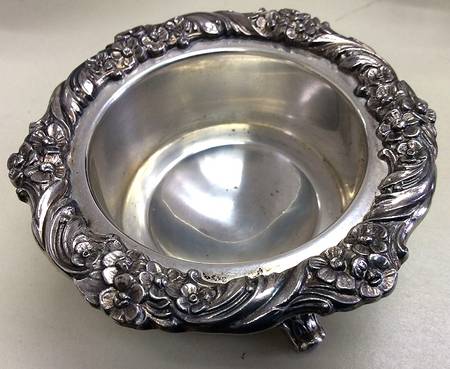 Heritage (Silverplate, Hollowware) Open Salt Master-W/Cobalt Liner